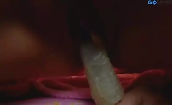 Mature woman with natural tits pleasures herself with a dildo