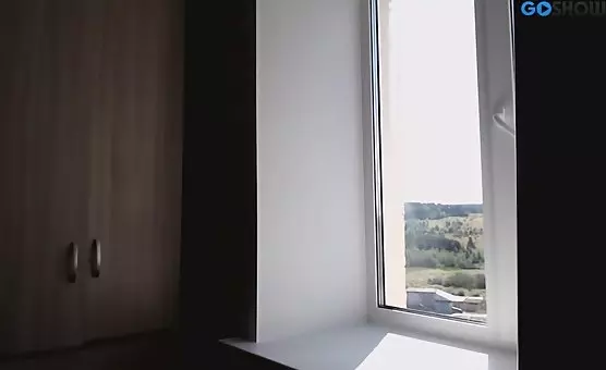 Lonely Girl Pleasures Herself Through the Window